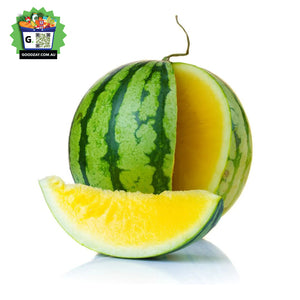 Yellow Seedless Watermelon Cut